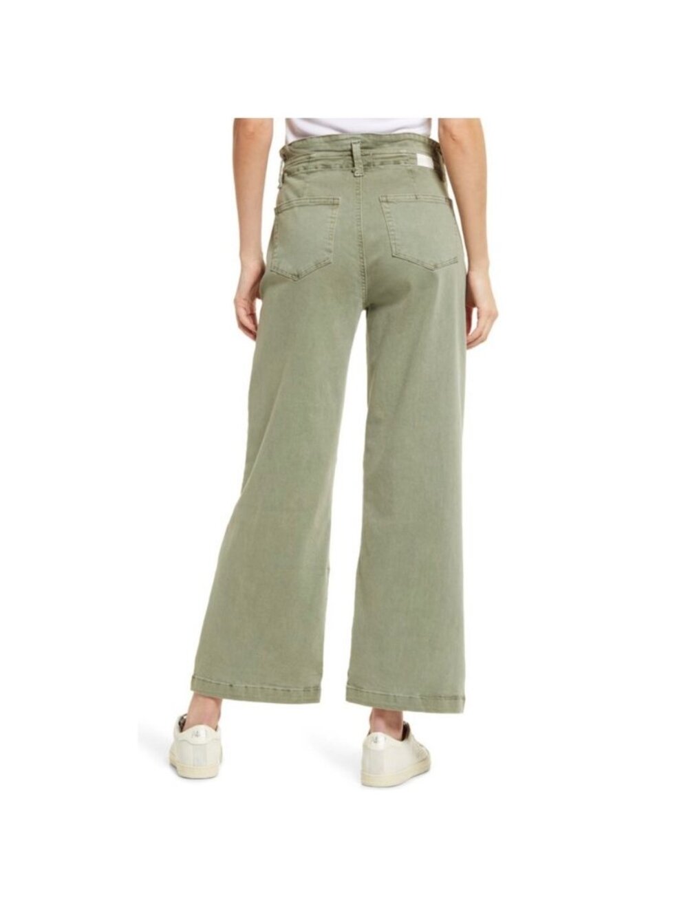 Paige VGUC Carly Wide Leg Pant Size 26 In Vintage Green With Drawstring Waist - Picture 6 of 16